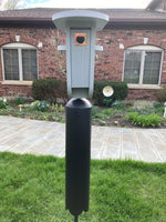 Load image into Gallery viewer, Gray Recycled Plastic Birdhouse with Raccoon Baffle
