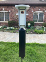 Load image into Gallery viewer, Gray and White Recycled Plastic Birdhouse with Raccoon Baffle

