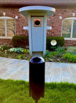 Load image into Gallery viewer, Gray Recycled Plastic Birdhouse with Squirrel Baffle

