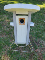 Load image into Gallery viewer, Gray and White Recycled Plastic Birdhouse
